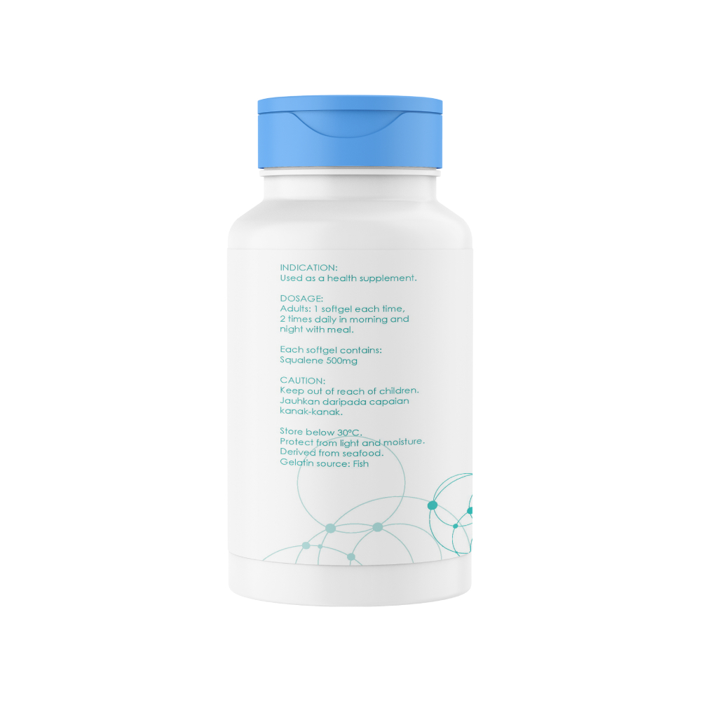 LA LIFE ARMOR Squalene Shark Liver Oil Softgel 500mg x 120’S - Cholesterol Supplement / Anti Aging Supplement