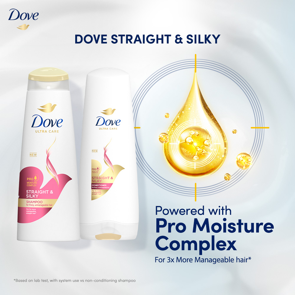 DOVE Damage Therapy Shampoo 330ml -  Straight & Silky, 直顺修护洗发水, 改善毛躁