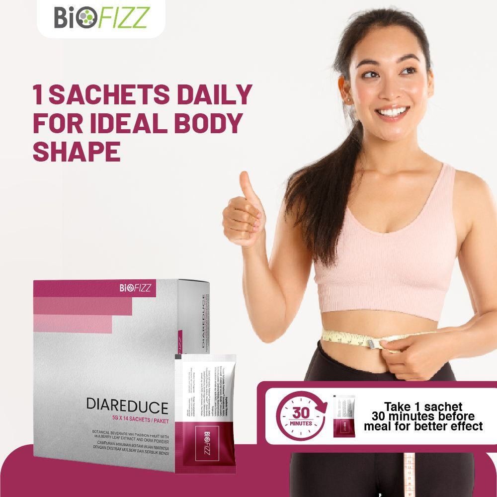 BIOFIZZ Diareduce 5g X 14'S Slimming Product Weight Loss Supplement Diabetes Cholesterol 瘦身