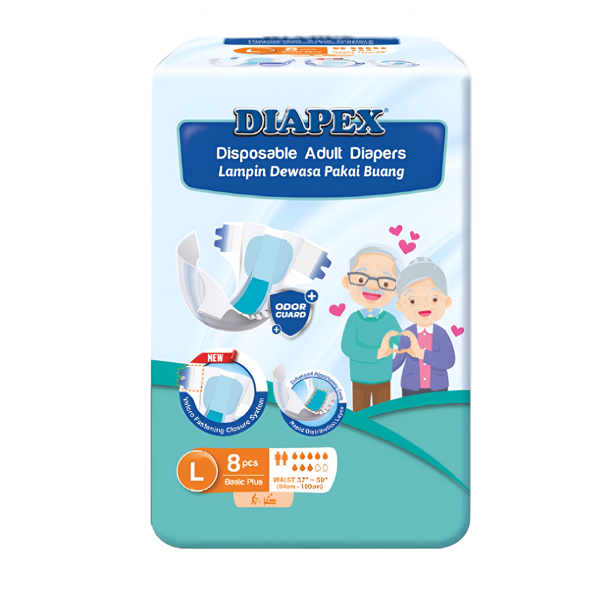 DIAPEX ADULT DIAPERS L8 8'S !!!