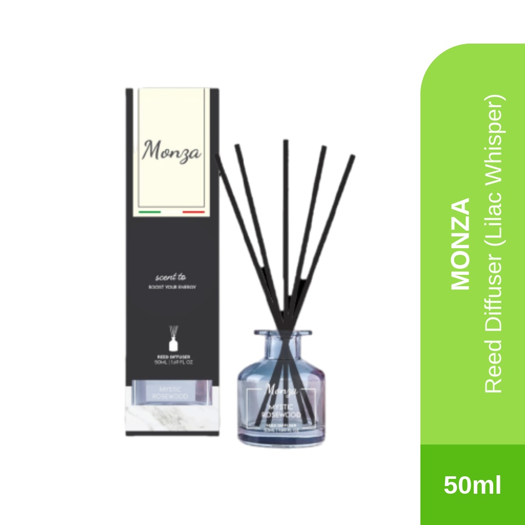 [CLEARANCE] Monza Reed Diffuser Lilac Whisper 50ml - Aroma Diffuser Air Freshener Room (EXP: 11/9/2026)