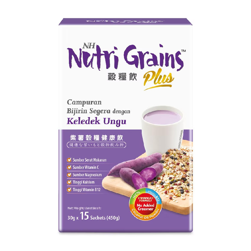 NH Nutri Grains Plus Meal Replacement With Purple Sweet Potato 30gx15's /紫薯谷粮代餐