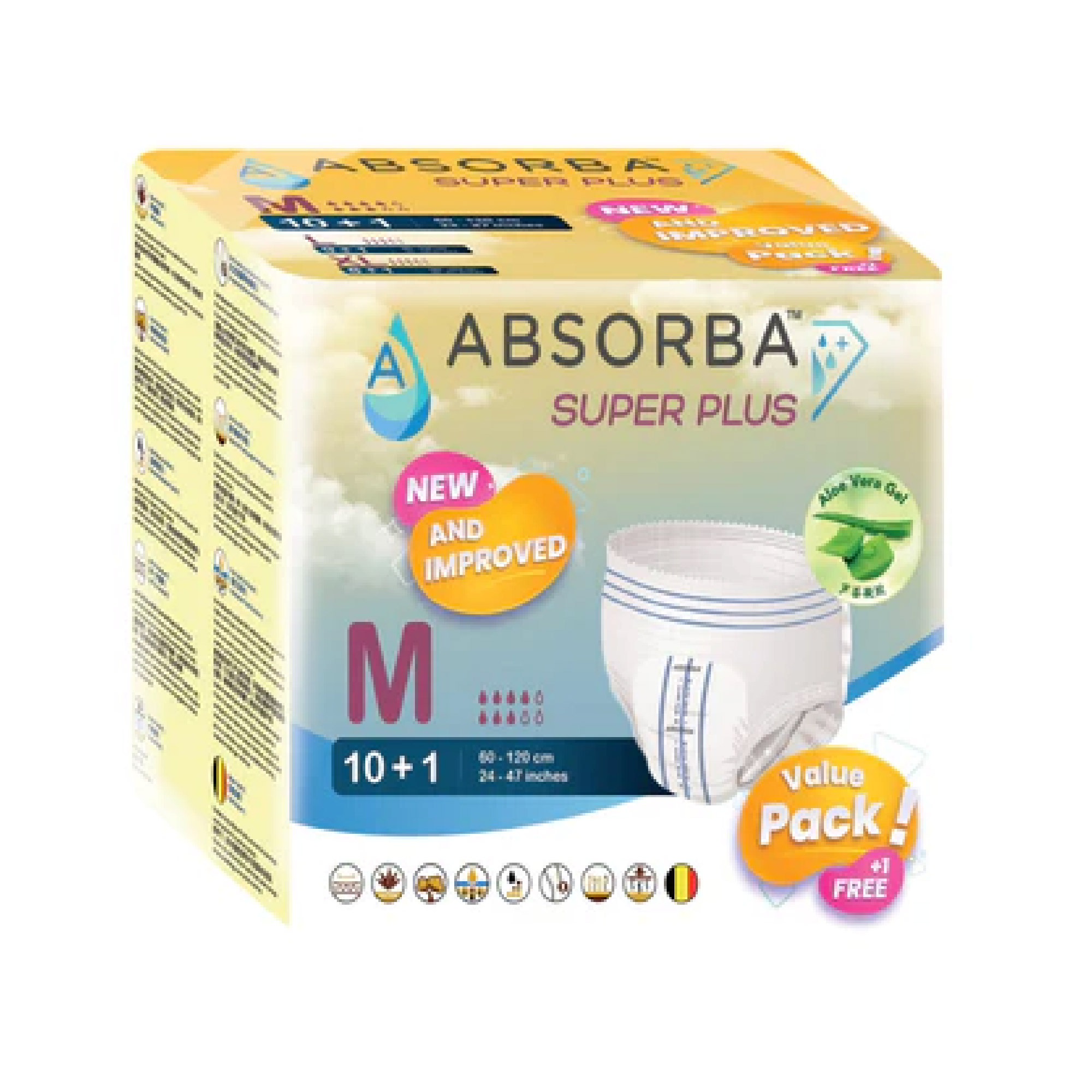 ABSORBA Nateen Super Pants M 10's, Lampin Dewasa, 防漏成人纸尿裤