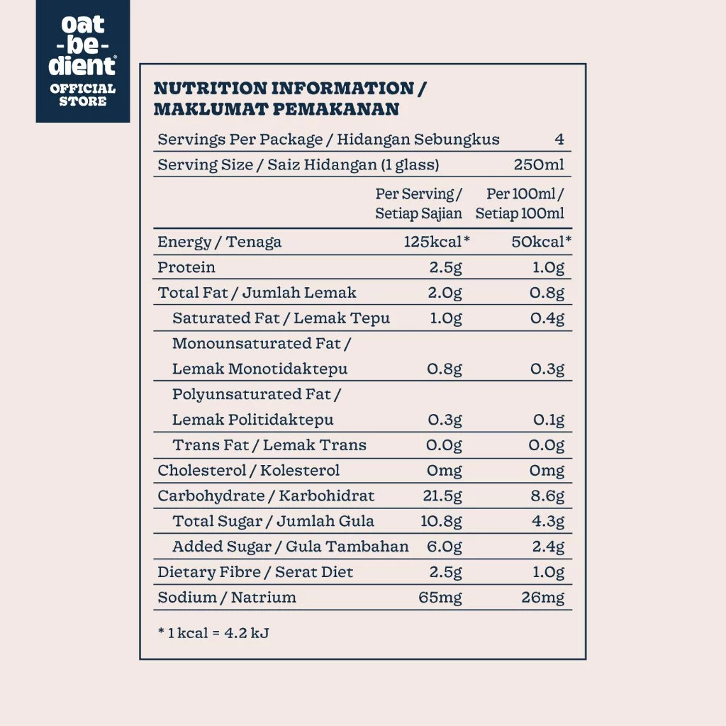 OATBEDIENT Ready To Drink Oat Milk Chocolate 1L - Susu Oat Coklat, 巧克力, 燕麦牛奶