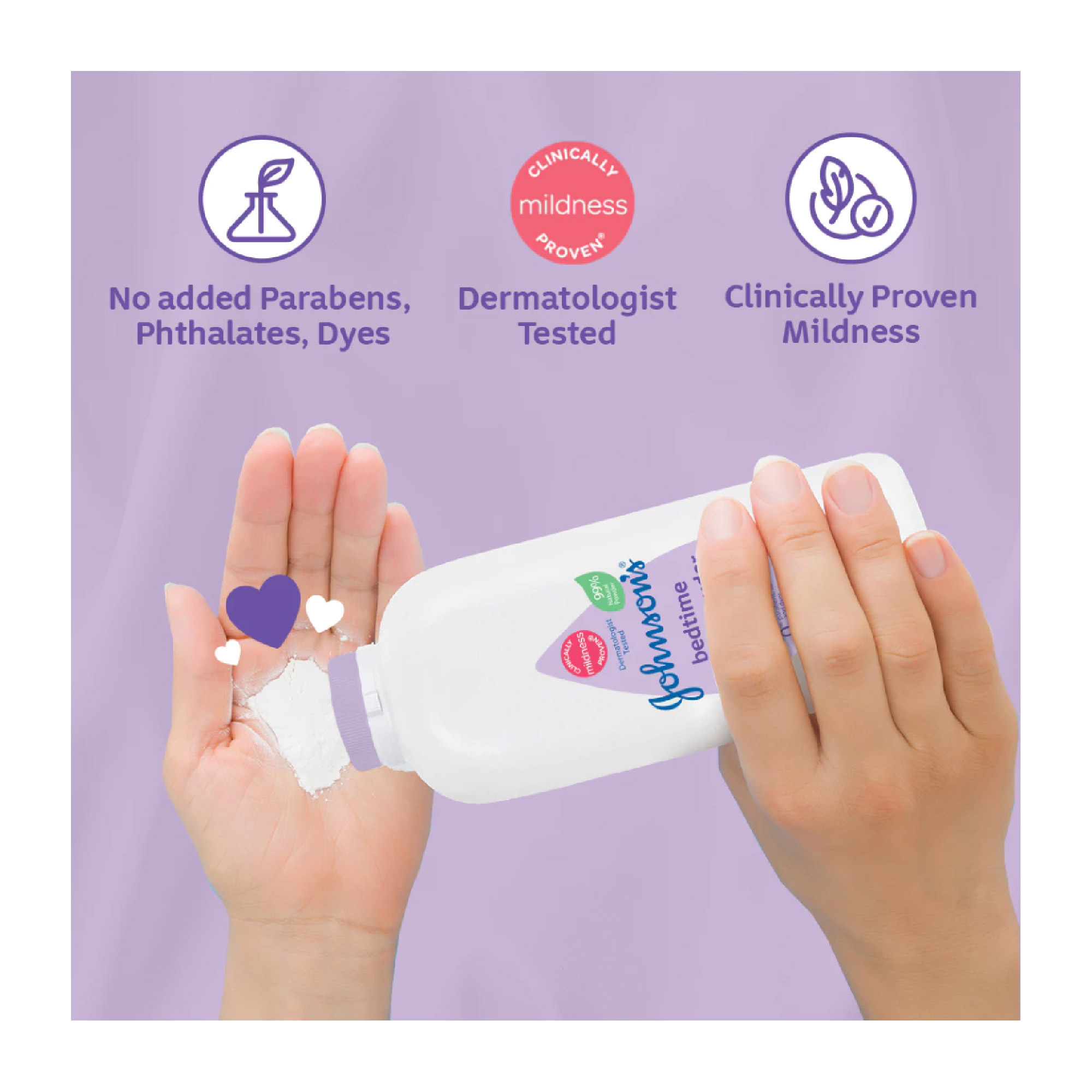 JOHNSONS Baby Powder 500g - Bedtime for Bedak Baby, Cornstarch Baby Powder