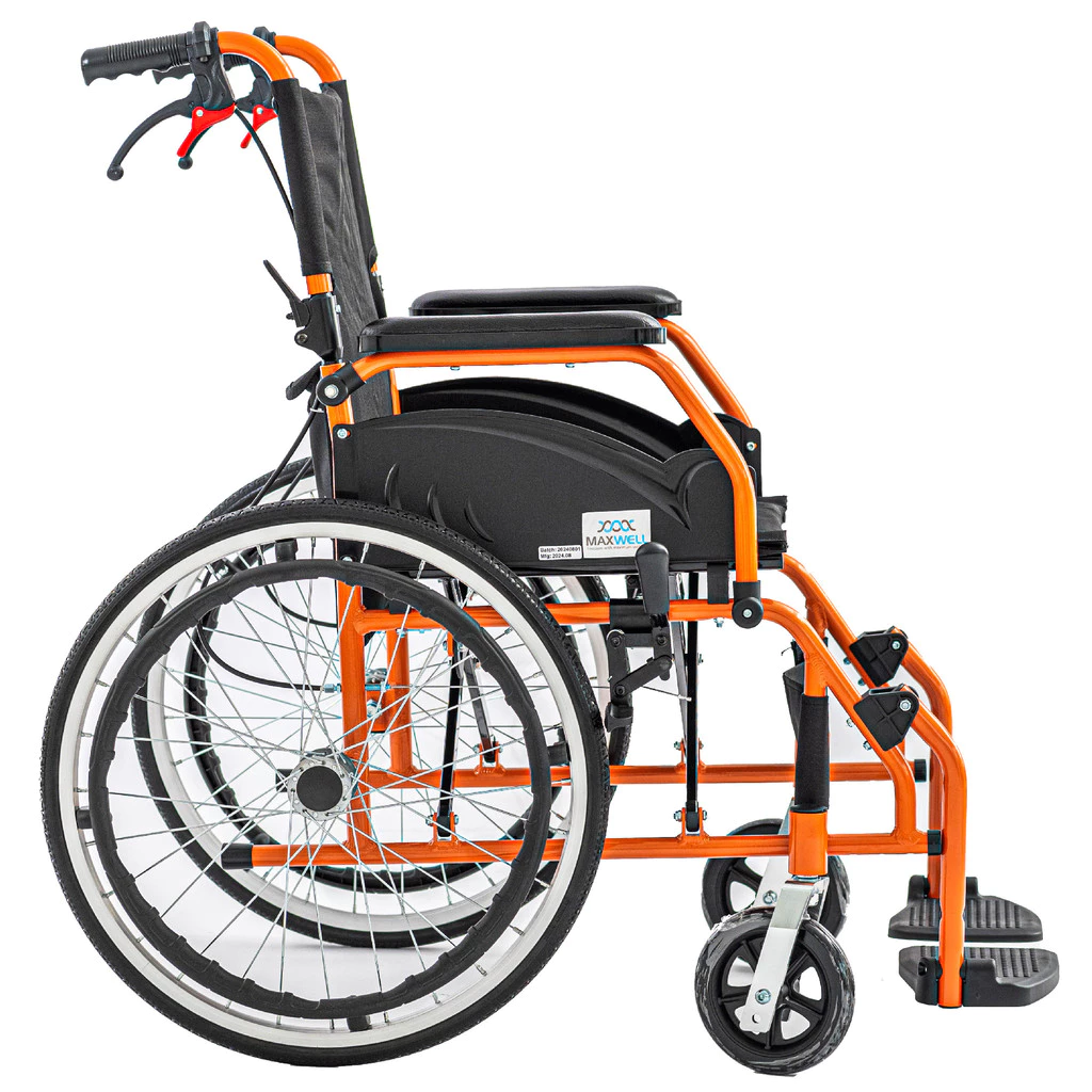 MAXWELL Aluminium Lightweight Wheelchair Foldable Travel (DY01863LAJ) Wheelchair Lighweight, Kerusi Roda
