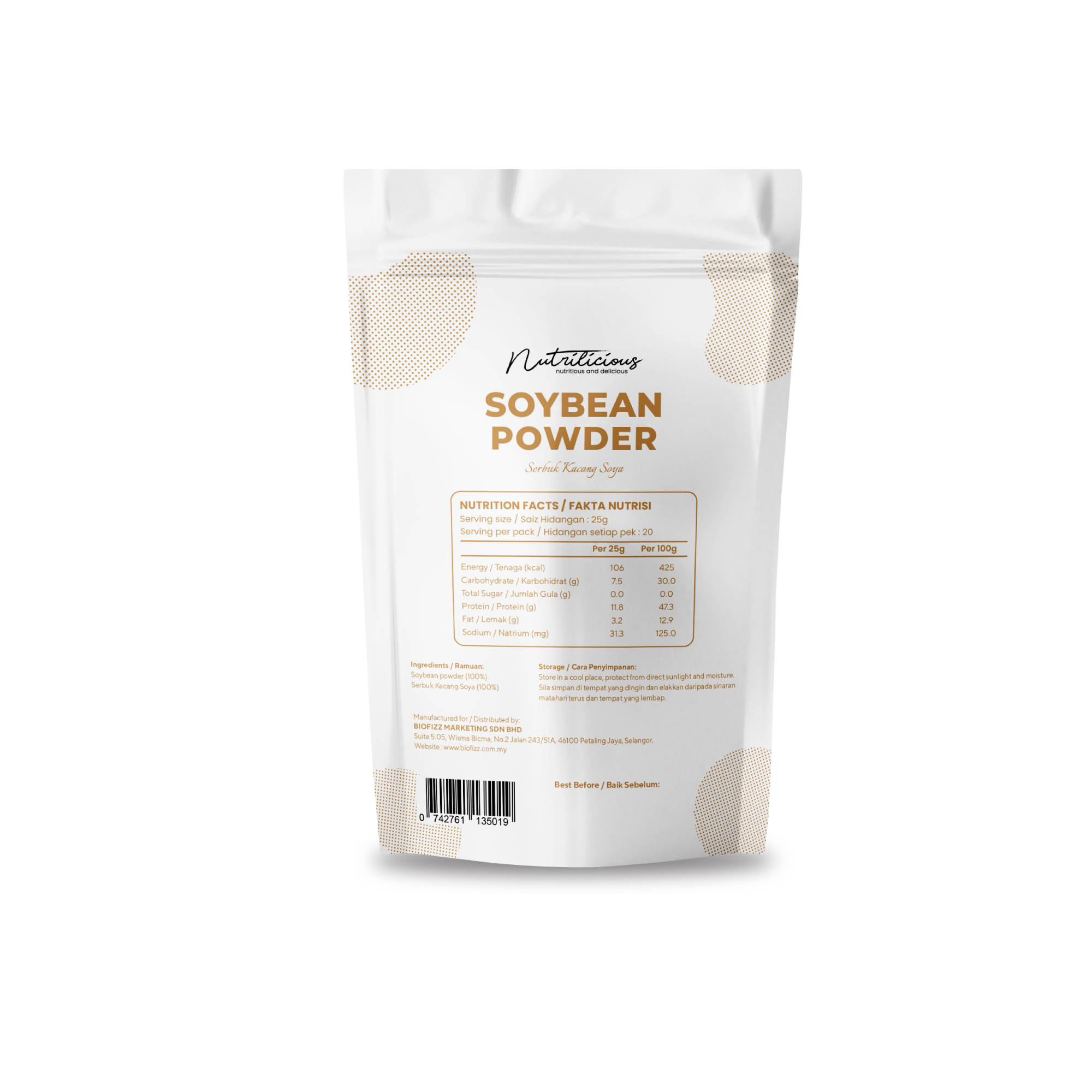 NUTRILICIOUS Soy Milk Powder Serbuk Susu Soya 500g