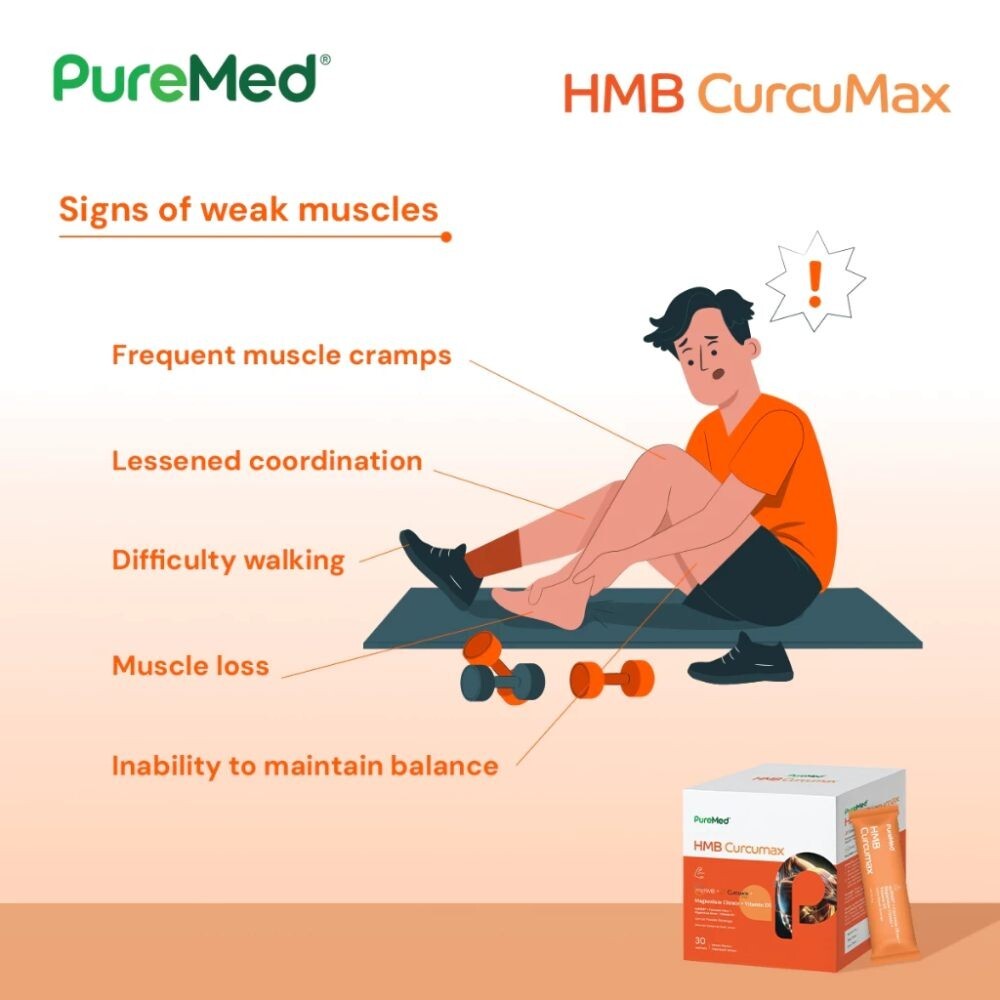 Puremed HMB Curcumax as Joint Supplement for Knee Support Suitable for Vegetarian, Supplement Lutut, Joint Care - 30's
