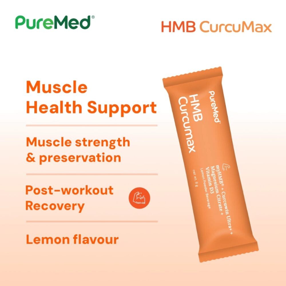 Puremed HMB Curcumax as Joint Supplement for Knee Support Suitable for Vegetarian, Supplement Lutut, Joint Care - 30's
