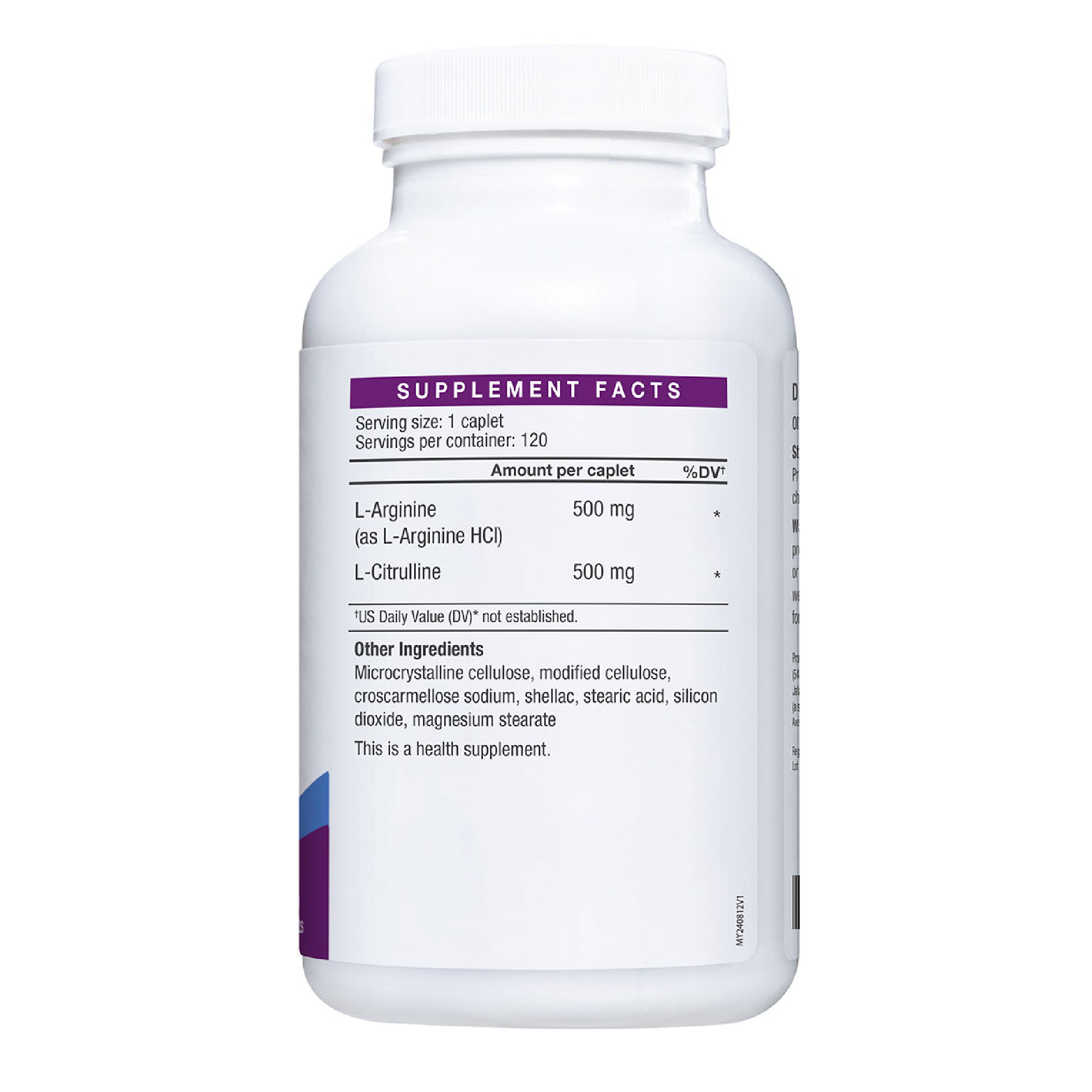 LAC L-Arginine + L-Citrulline Complex 120 Caplets-Supplement, Health Supplement , Well Being