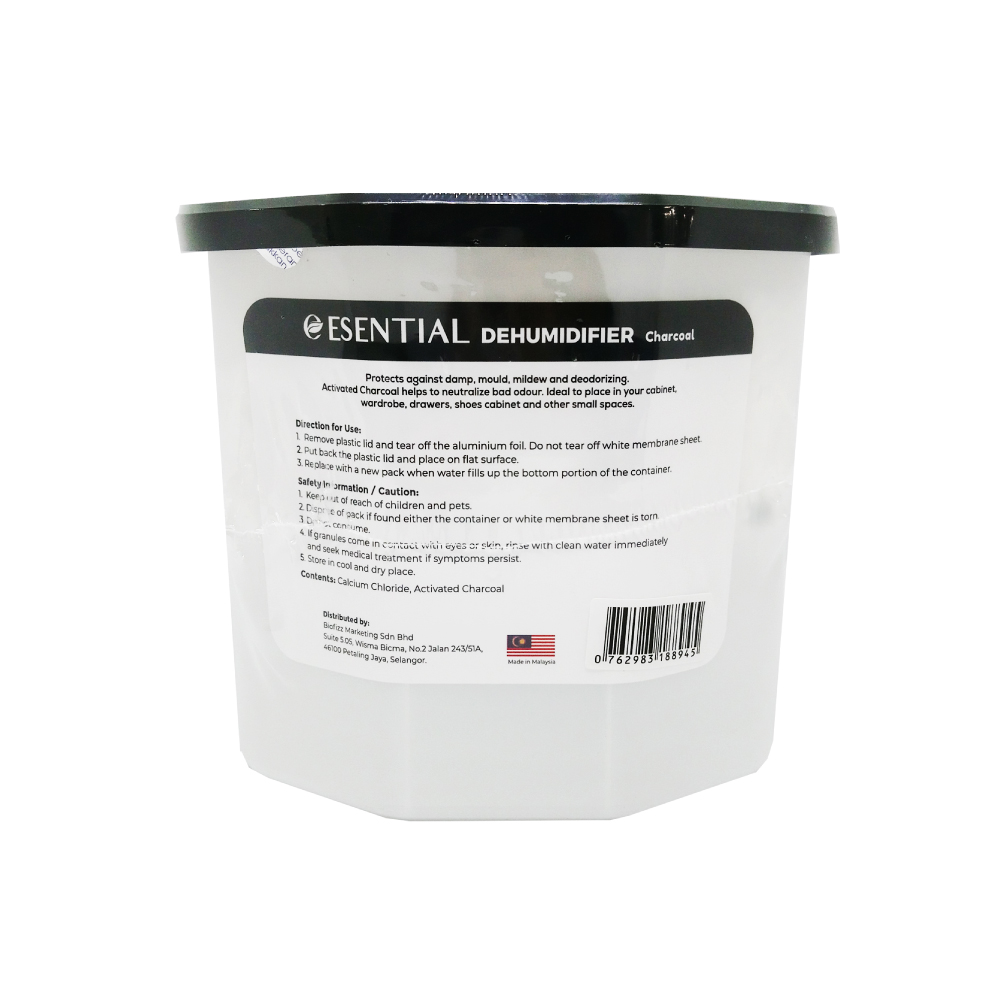 ESENTIAL Dehumidifier Charcoal 800ml For Prevent Mould, Bad Odour, Dehumidifier Moisture Absorber(EXP:1/27)