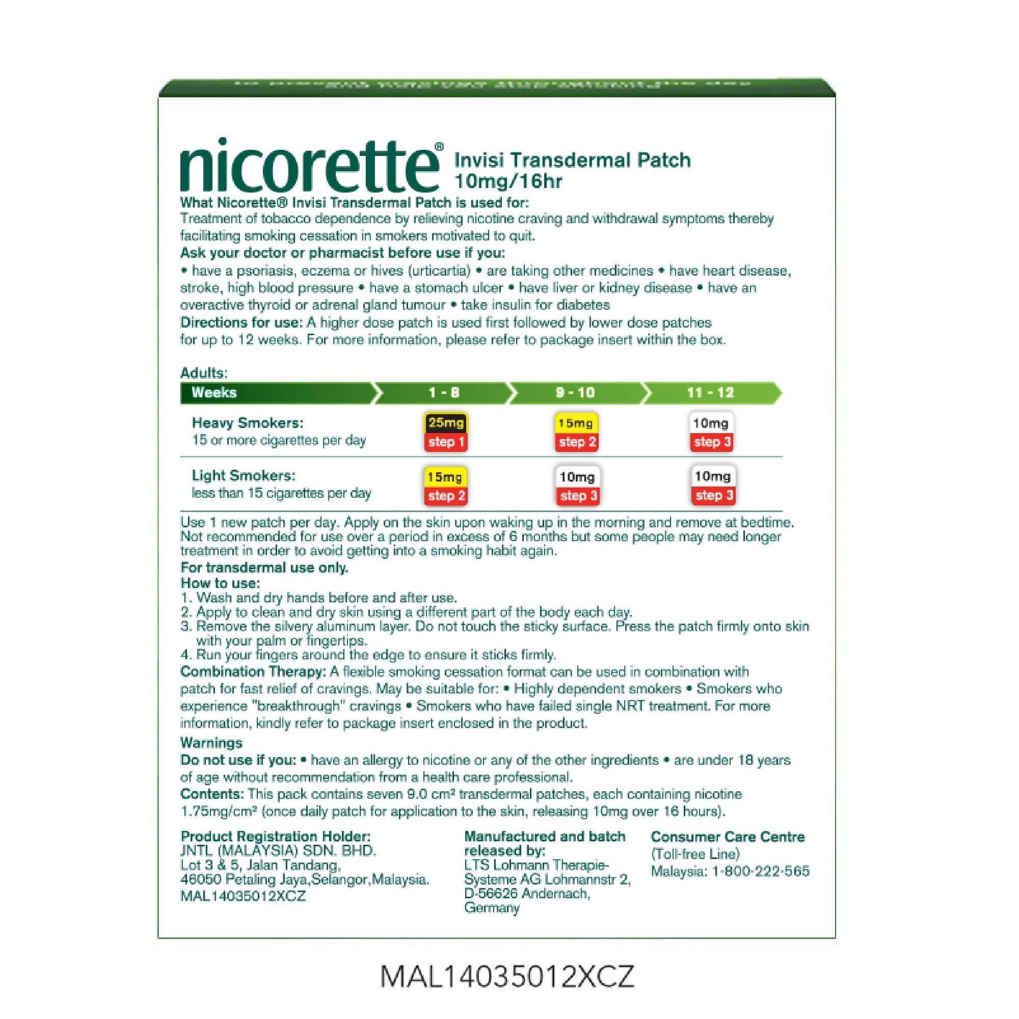 NICORETTE Invisipatch 10mg/16hr 7's