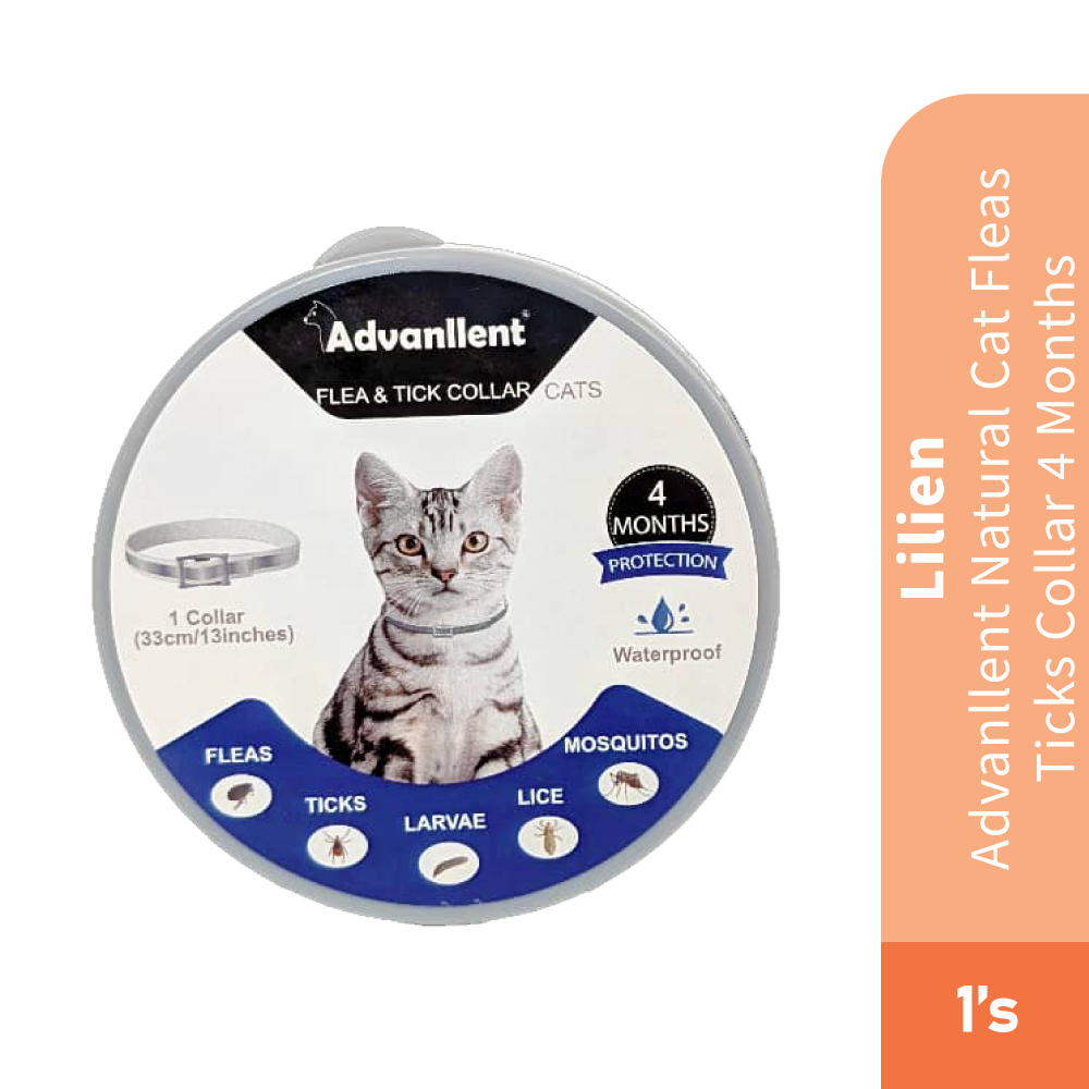 LILIEN Advanllent Natural Cat Fleas Ticks Collar 1's for Cat Collar, Ubat Kutu Kucing