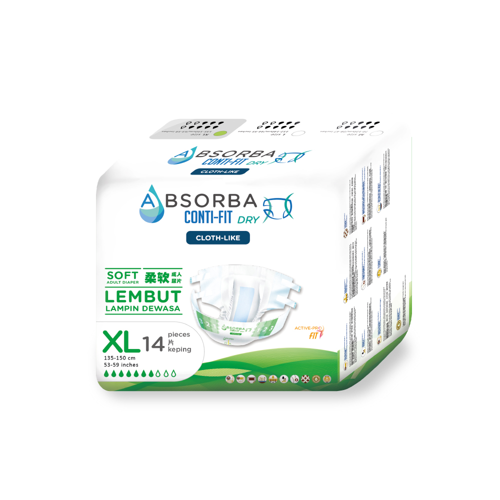ABSORBA Conti-Fit Dry Clothlike Diapers for Absorba Diaper, Adult Diapers Pants Murah