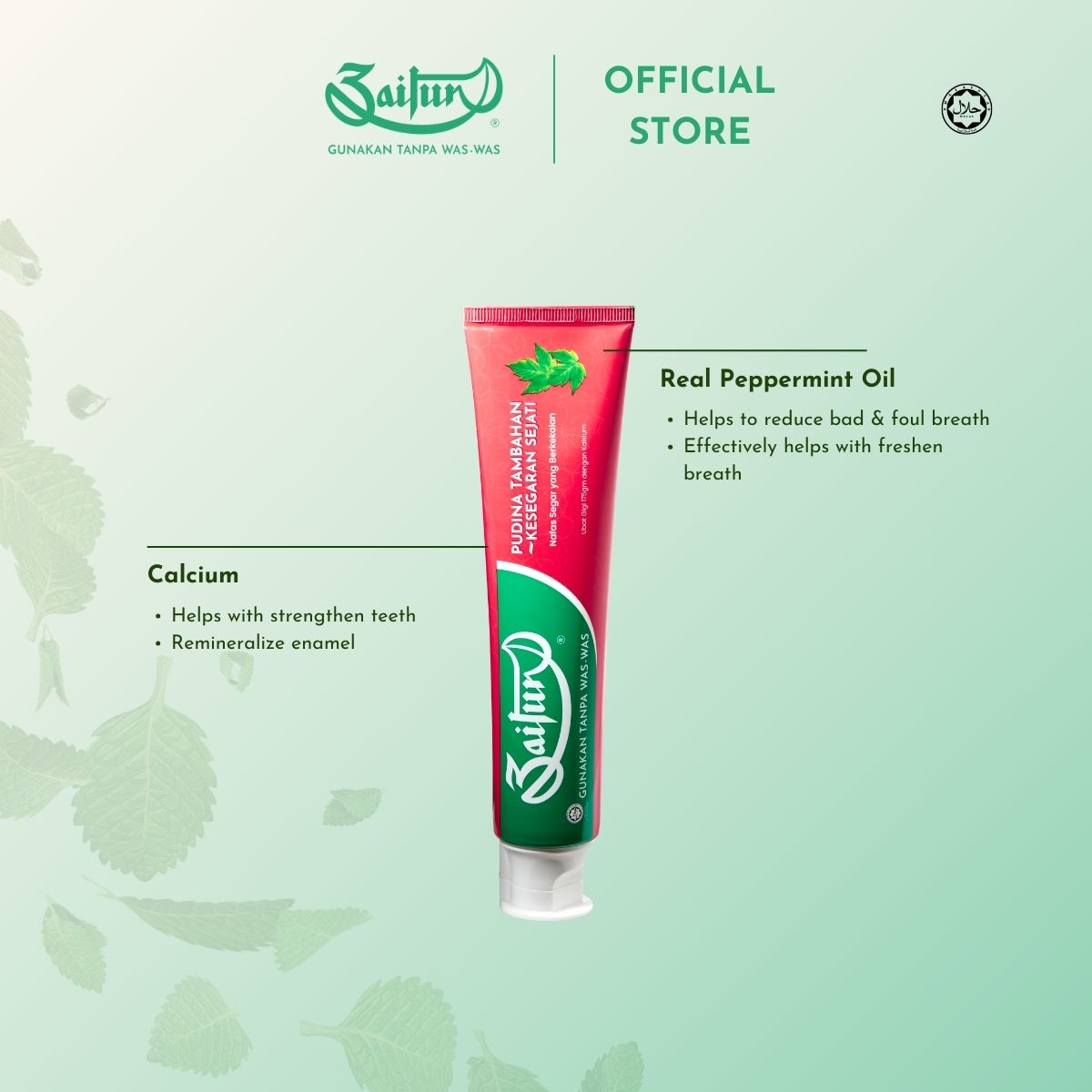 ZAITUN Toothpaste Extra Mint 175g, Ubat Gigi, 牙膏