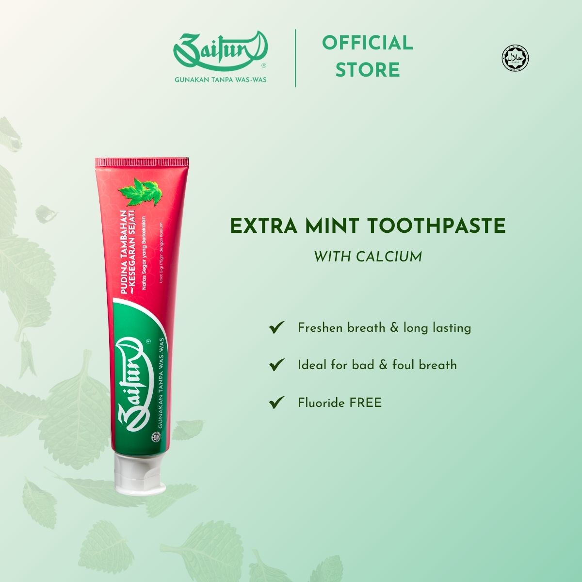 ZAITUN Toothpaste Extra Mint 175g x 2, Ubat Gigi, 牙膏