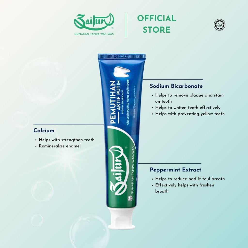 ZAITUN Toothpaste Whitening 175g x  2, Ubat Gigi Pemutih, 美白, 牙膏