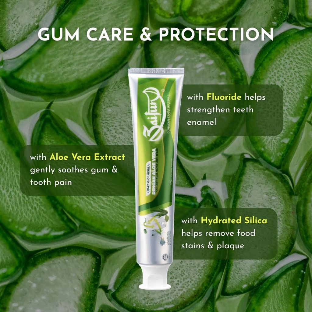 ZAITUN Toothpaste Aloe Vera 175g, Ubat Gigi, 牙膏