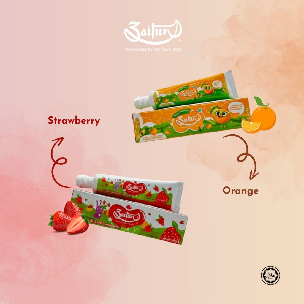 ZAITUN Kid Toothpaste Strawberry 40g, Ubat Gigi, Kanak-Kanak, 牙膏