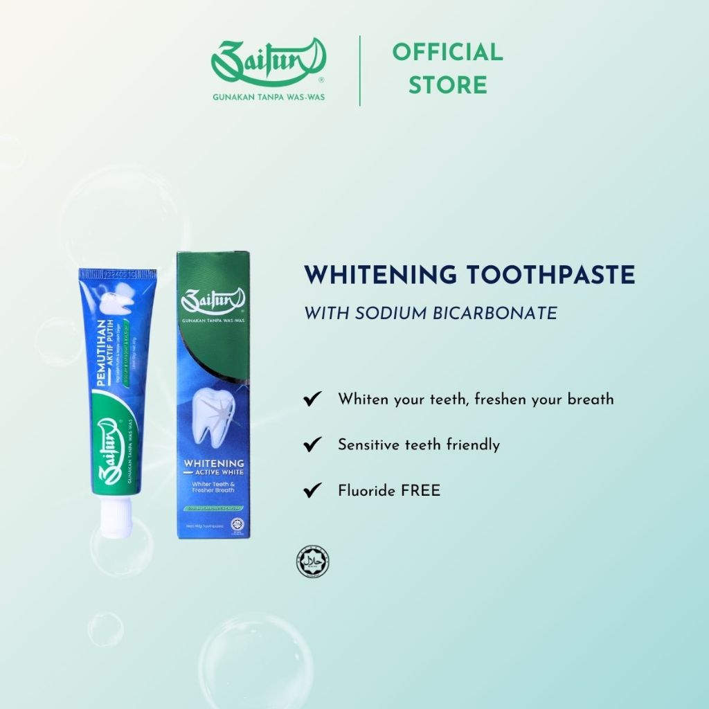 ZAITUN Toothpaste Whitening 40g, Ubat Gigi Pemutih, 美白, 牙膏