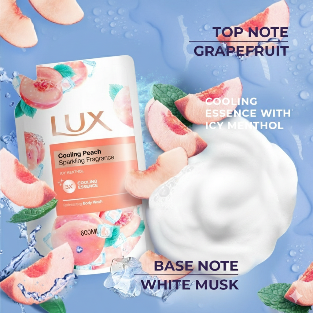 LUX Shower Cream Refill 600ml - Cooling Peach