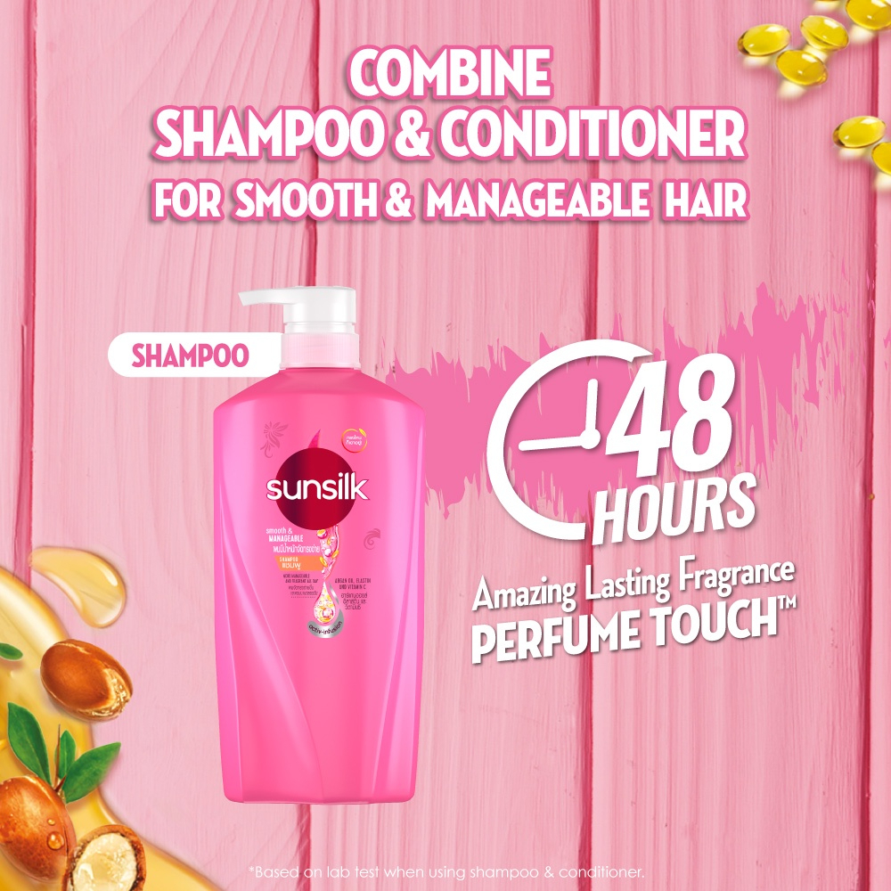 SUNSILK Shampoo 625ml - Smooth & Manageable for frizzy or tangled hair 顺滑, 控毛躁洗发水