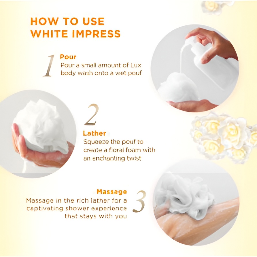 LUX Shower Ceam Refill 600ml -  Bright Impress for Moisturizing and Brightening, 提亮肌肤沐浴乳