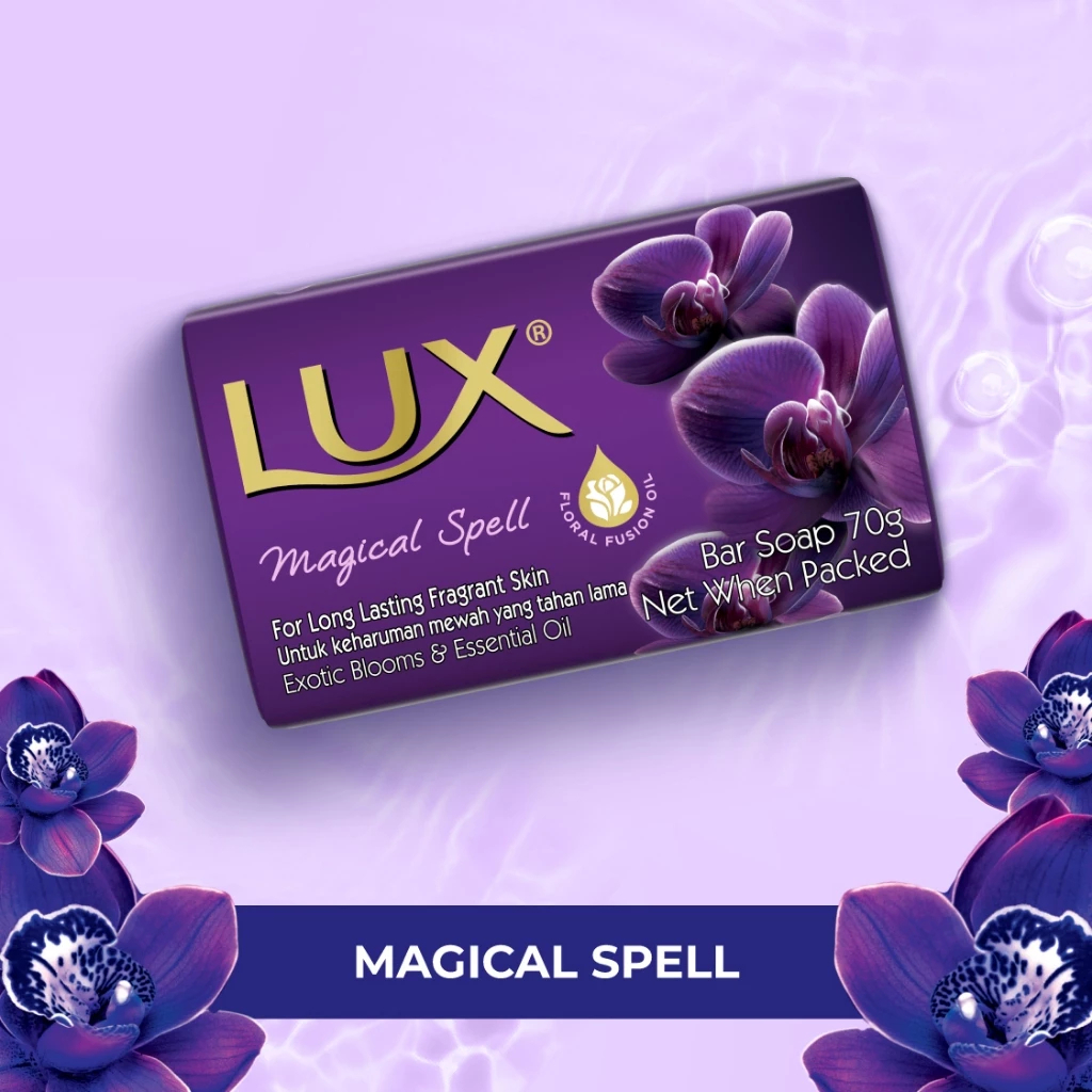 LUX Bar Soap Magical Spell 70g x 4 for Skin Moisturizing, Smooth, 肌肤柔滑