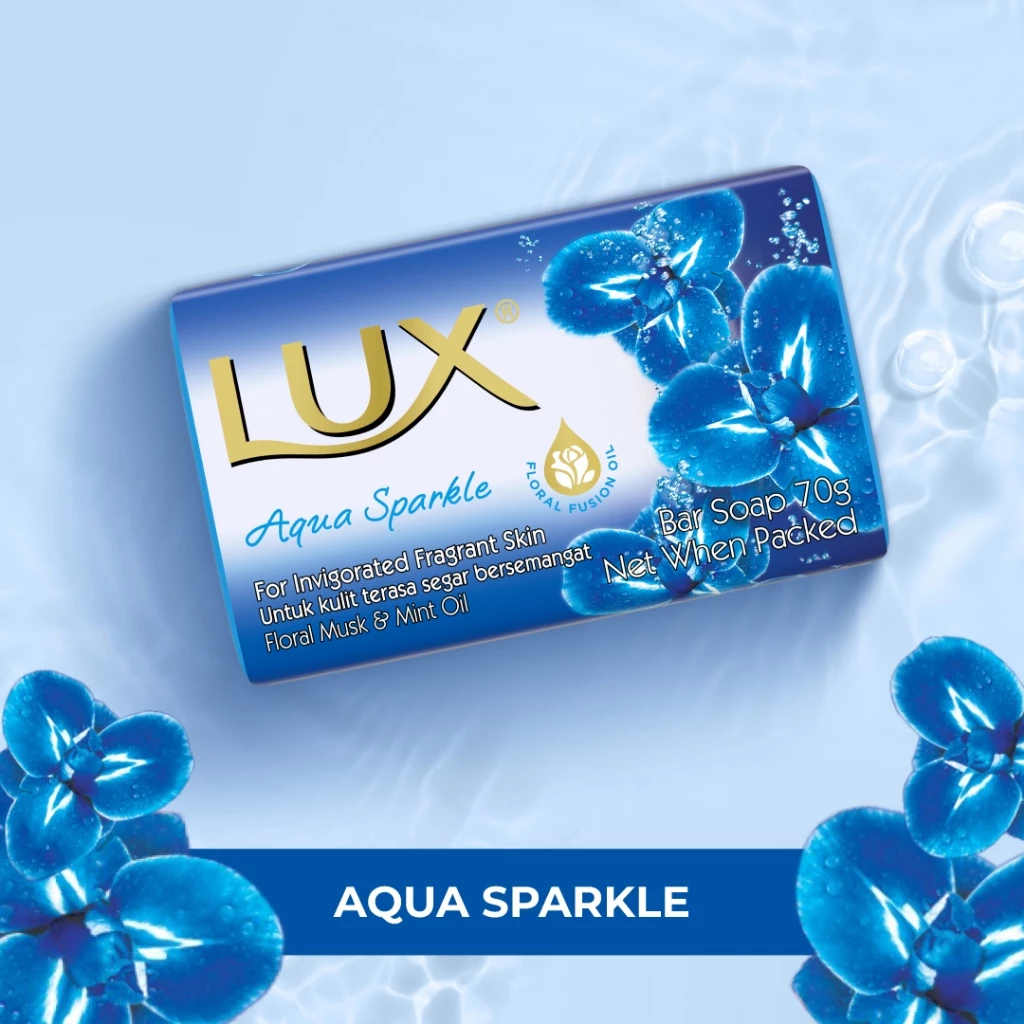 LUX Bar Soap 70g x 4 - Aqua Sparkle for Refreshing Soap, 清新香氛皂