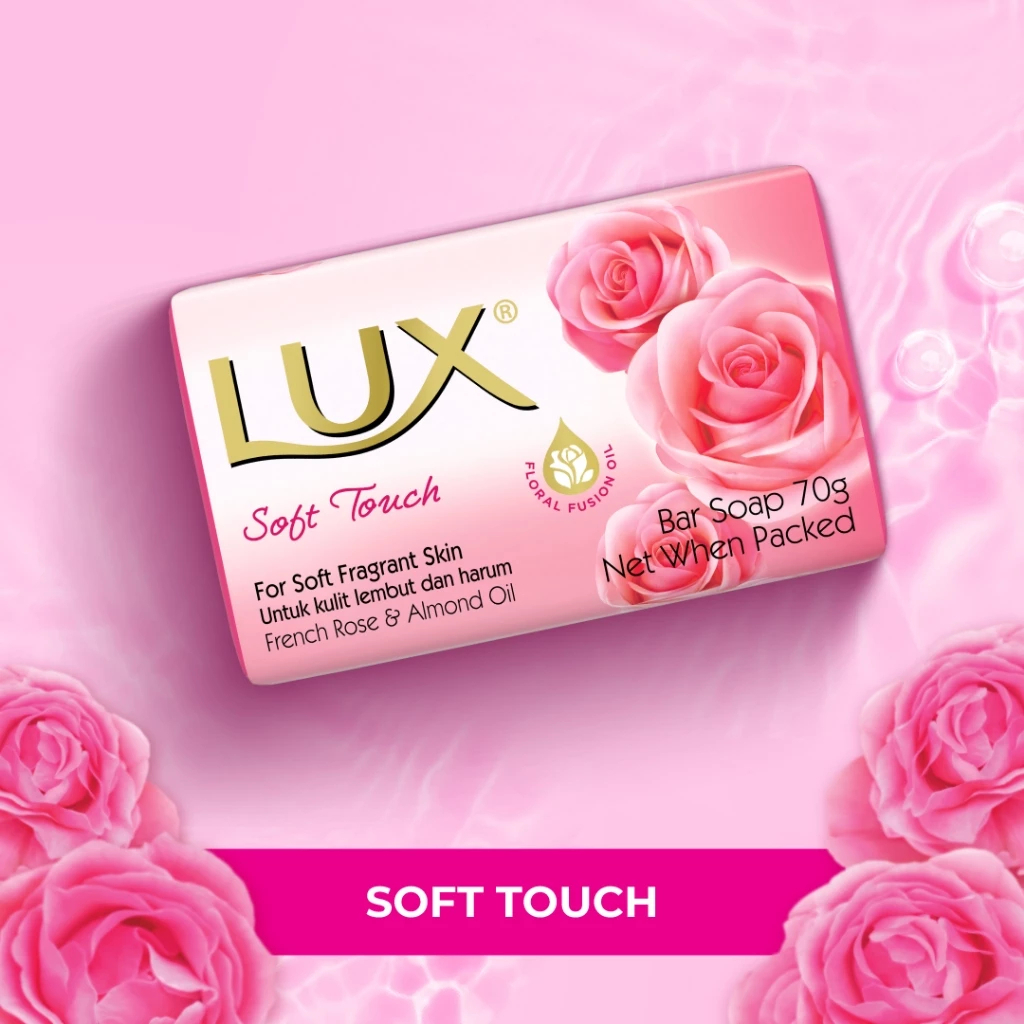 LUX Bar Soap 70g - Soft Touch for Softens and Moisturizes Skin, 滋润肌肤, 单块香皂