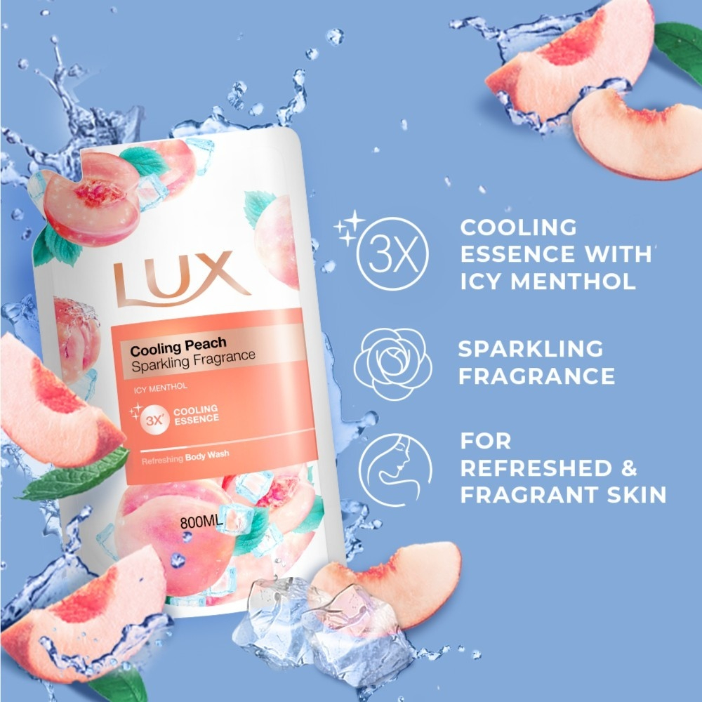 LUX Shower Gel 800ml Refill Gluta Peachy Glow