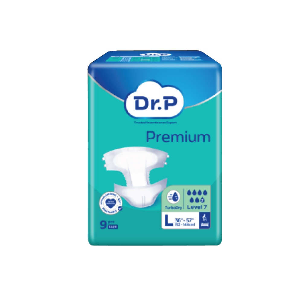 DR.P Premium Level 7 Tape M/L/XL (1 Pack) Adult Diapers Pants Murah, Lampin Dewasa