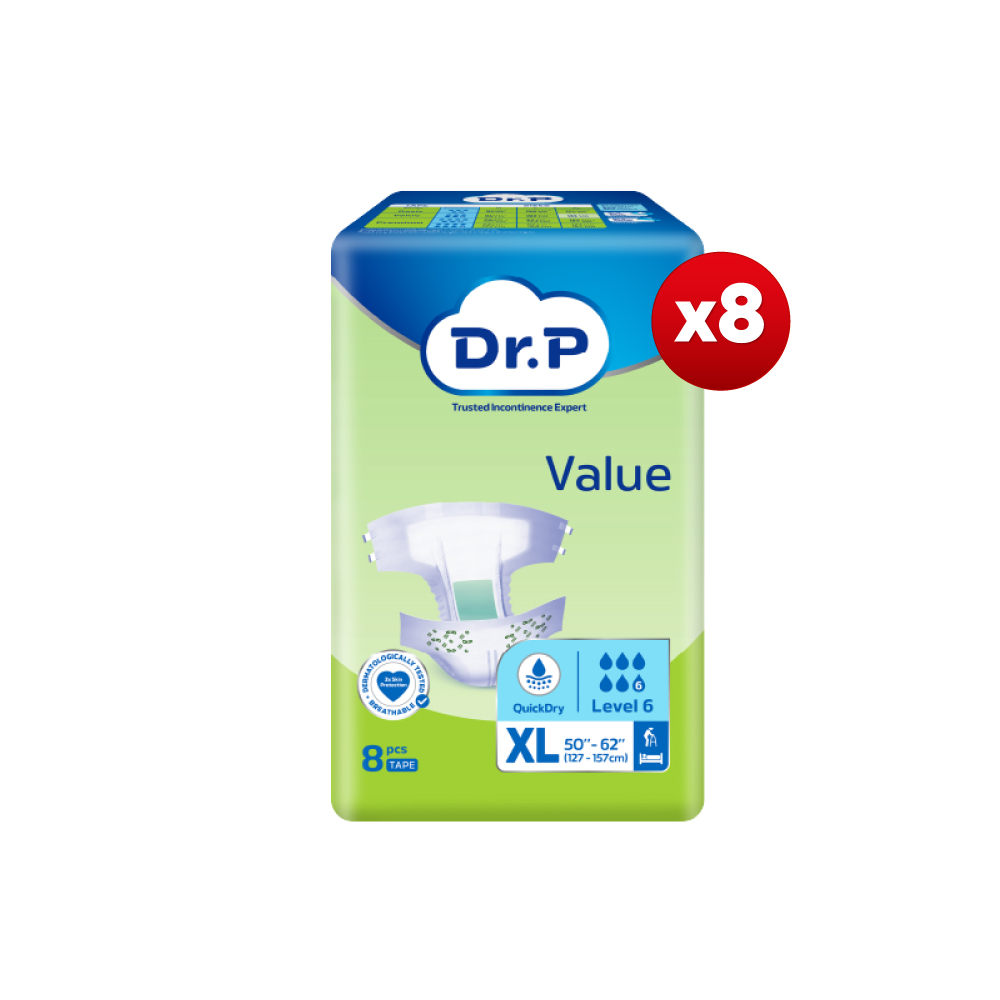 DR.P Value Level 6 Tape M / L / XL (1 Carton) Adult Diapers Tape Murah, Lampin Dewasa