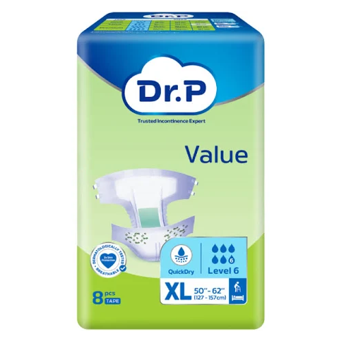 DR.P Value Level 6 Tape M / L / XL (1 Carton) Adult Diapers Tape Murah, Lampin Dewasa