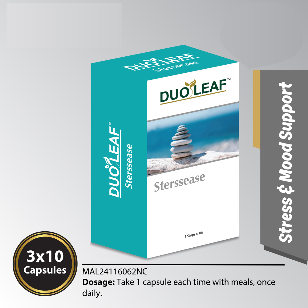 DUOLEAF Sterssease Capsule 3X10's with Lactium, L-theanine, Stress Supplement