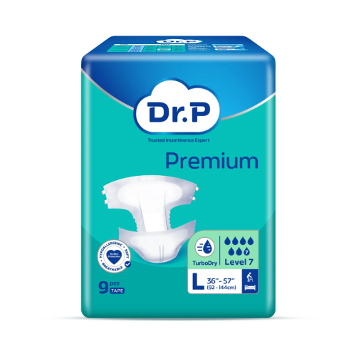 DR.P Premium Level 7 Tape M/L/XL (1 Carton) Adult Diapers Pants Murah, Lampin Dewasa