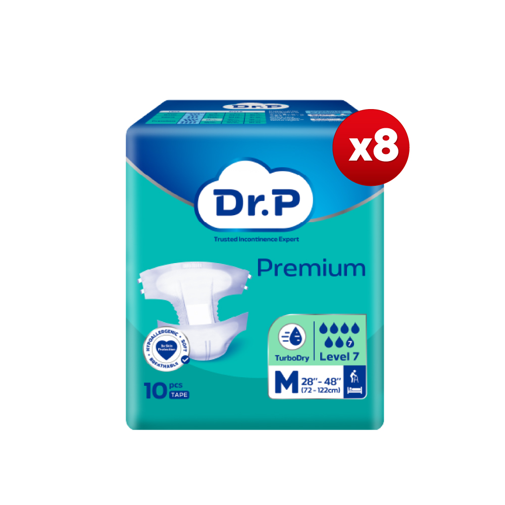 DR.P Premium Level 7 Tape M/L/XL (1 Carton) Adult Diapers Pants Murah, Lampin Dewasa