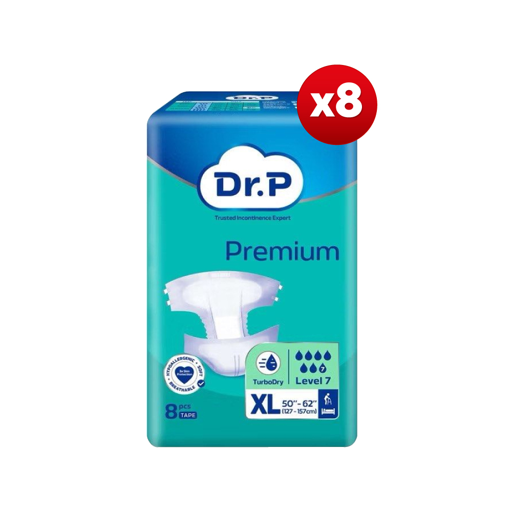DR.P Premium Level 7 Tape M/L/XL (1 Carton) Adult Diapers Pants Murah, Lampin Dewasa