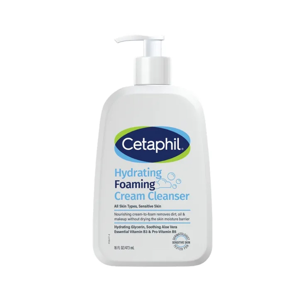 CETAPHIL Hydrating Foaming Cream Cleanser 473ml for All Skin Type, Pencuci Muka Cetaphil