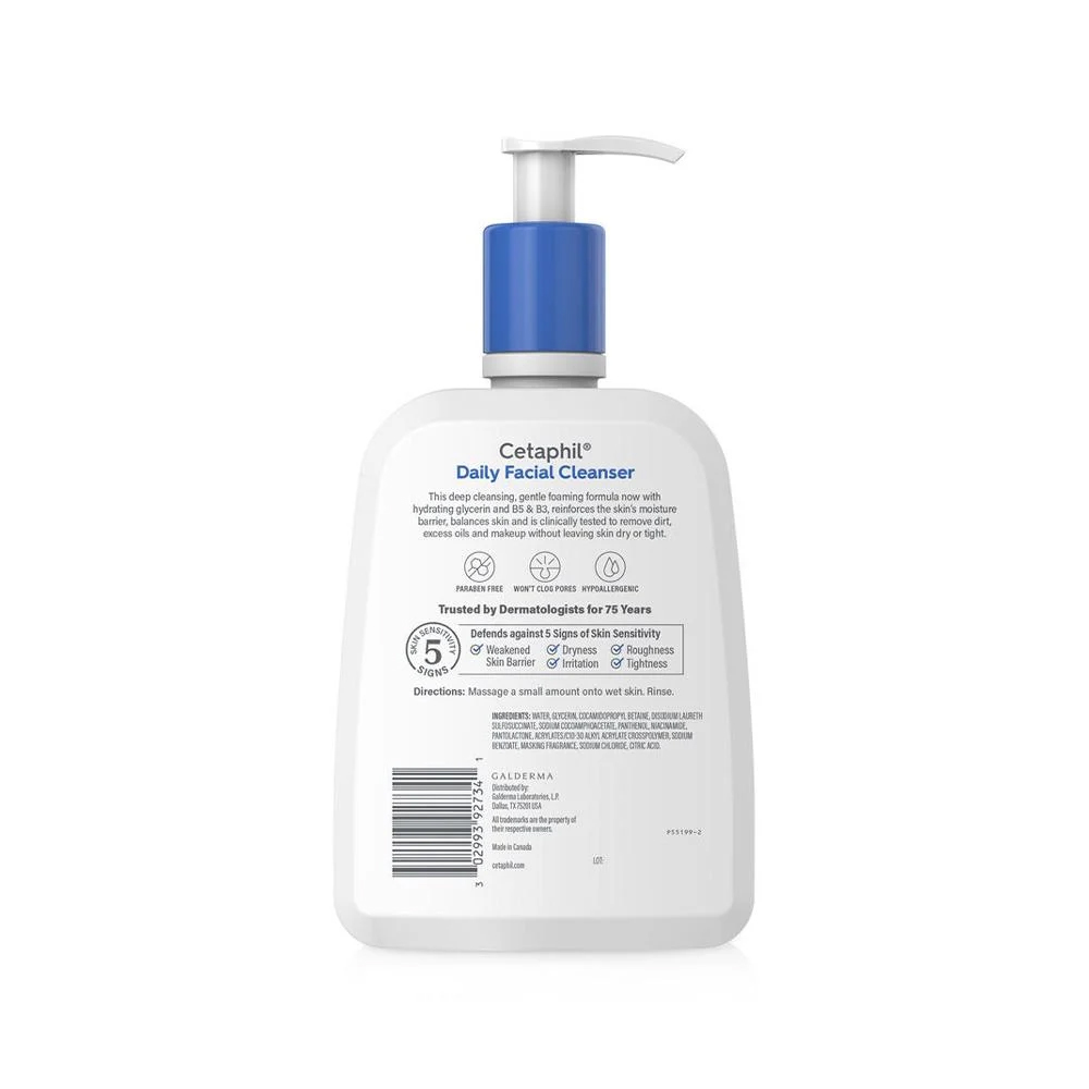 CETAPHIL Daily Facial Cleanser 473ml for Combination to Oily Skin, Pembasuh Muka Cetaphil, Face Wash