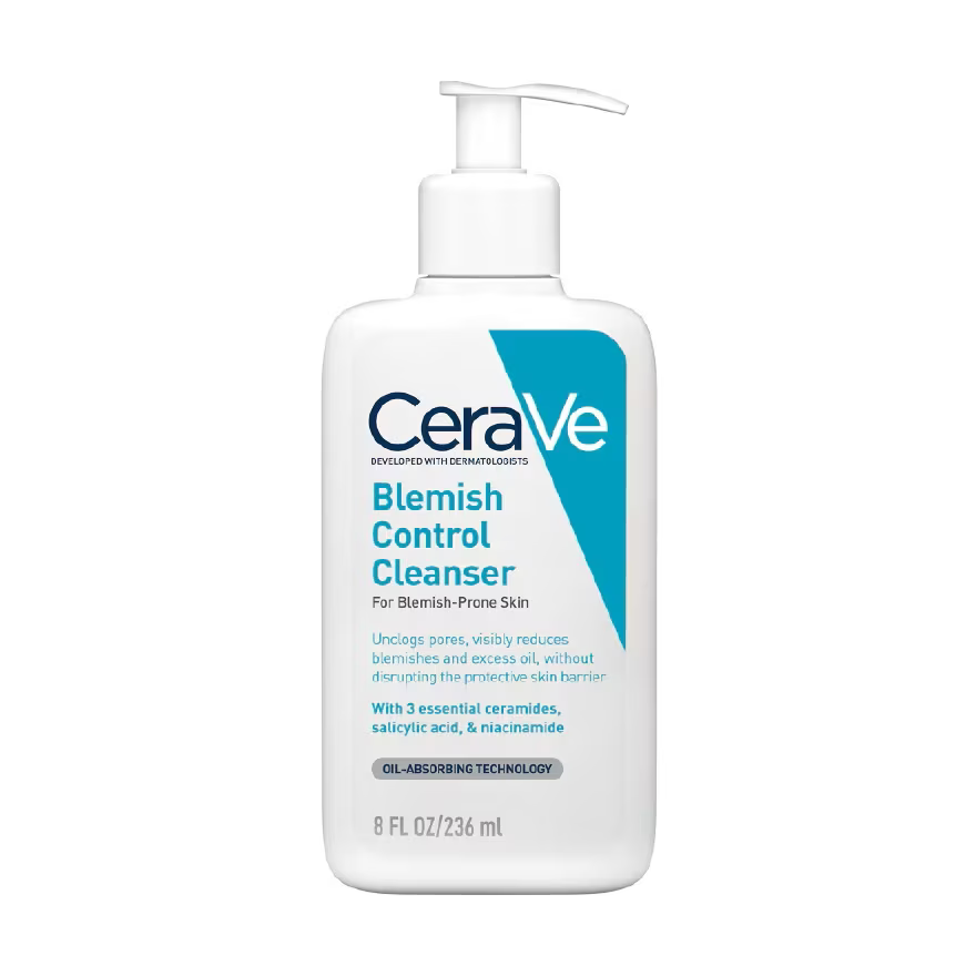 CERAVE Acne Blemish Control Cleanser (473ml | 236ml | 88ml) for Acne Cleanser, Blackhead Remover, Pencuci Muka Jerawat