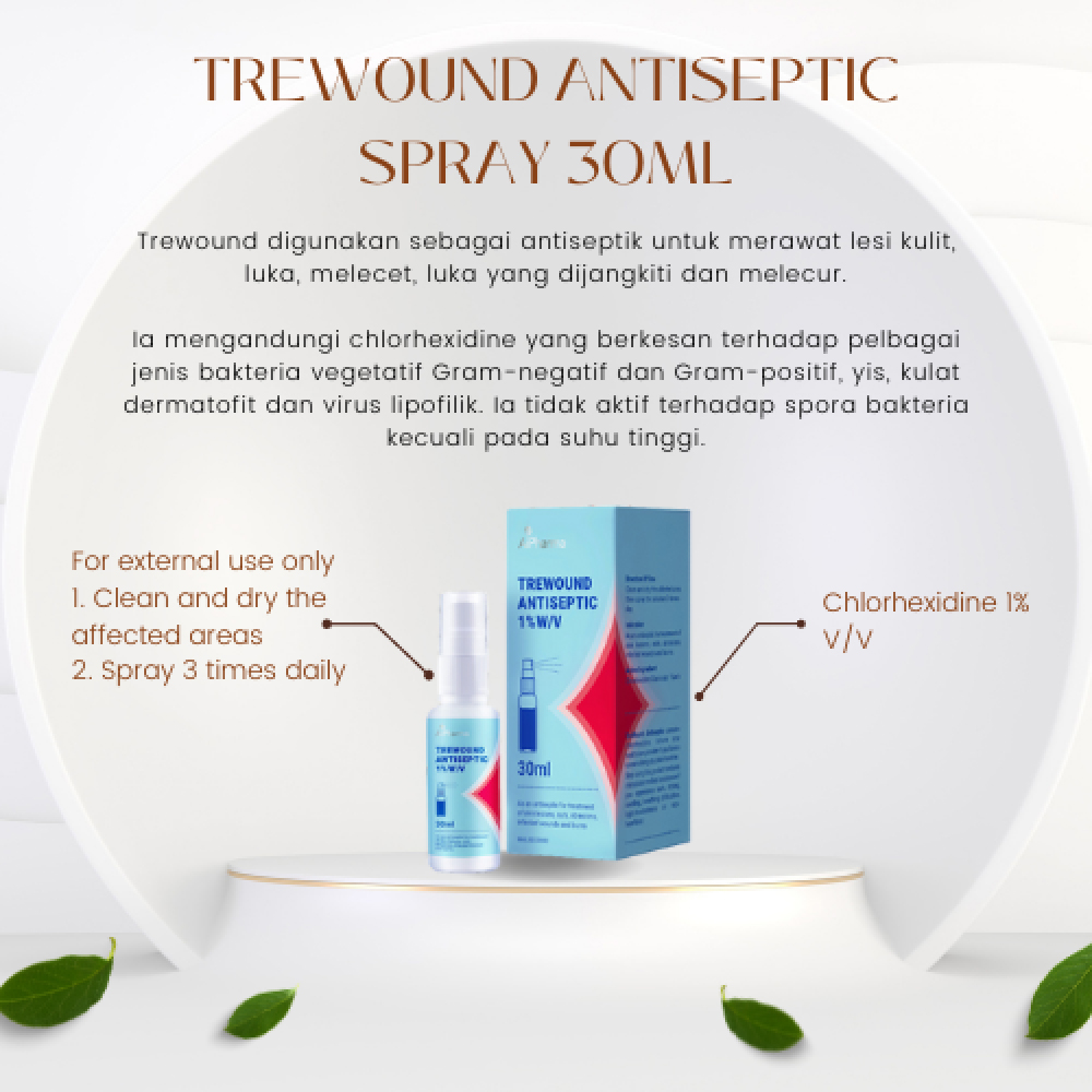 AIPHARMA Trewound Antiseptic Spray 1% 30ml for Antiseptic Liquid, Antiseptic Solution, Trewound Spray