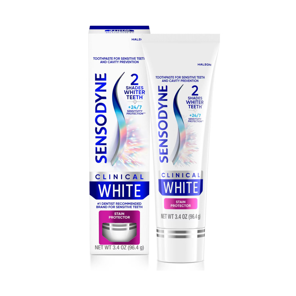 SENSODYNE Clinical White Stain Protector Toothpaste 100g for Ubat Gigi Sensitif, Pemutih Gigi