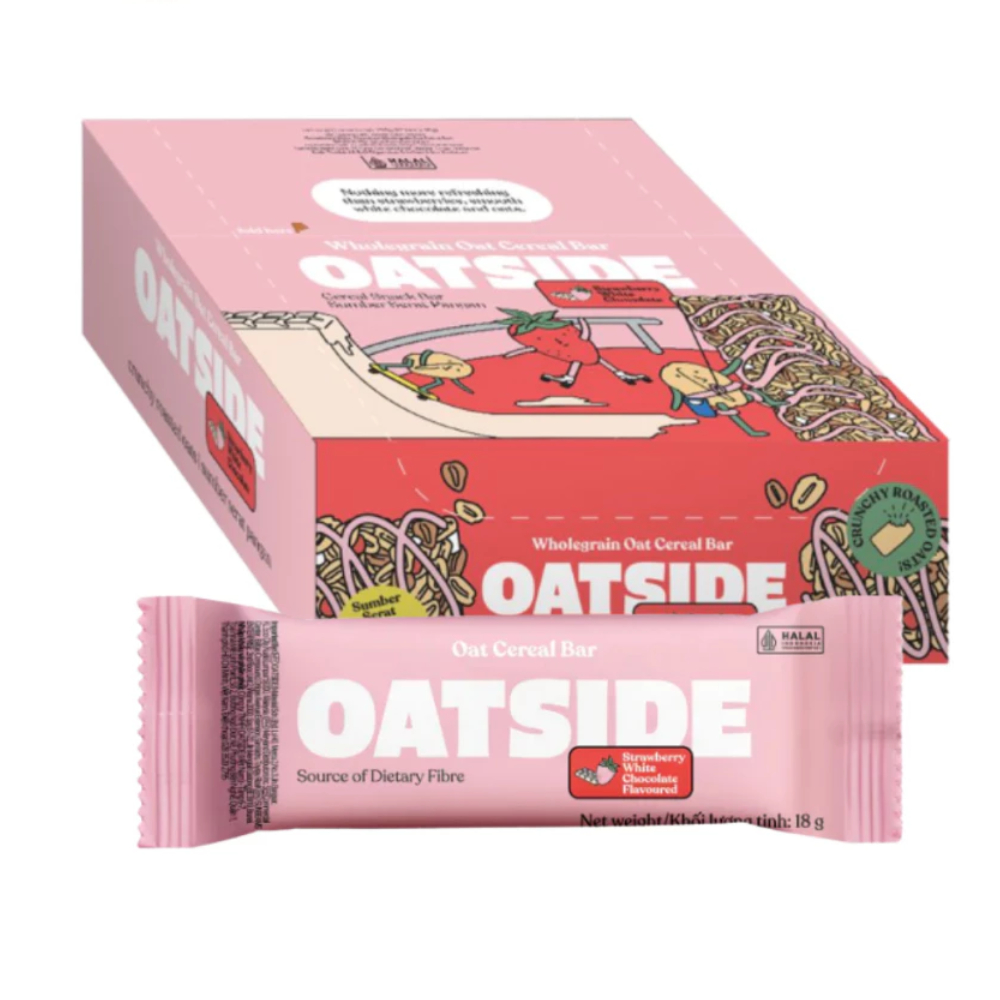 OATSIDE Oat Cereal Bar 18g x 12’s (Peanut Butter / Strawberry White Chocolate / Chocolate)
