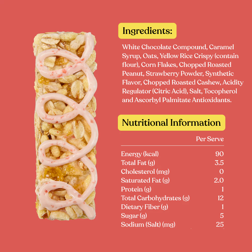 OATSIDE Oat Cereal Bar 18g x 12’s (Peanut Butter / Strawberry White Chocolate / Chocolate)