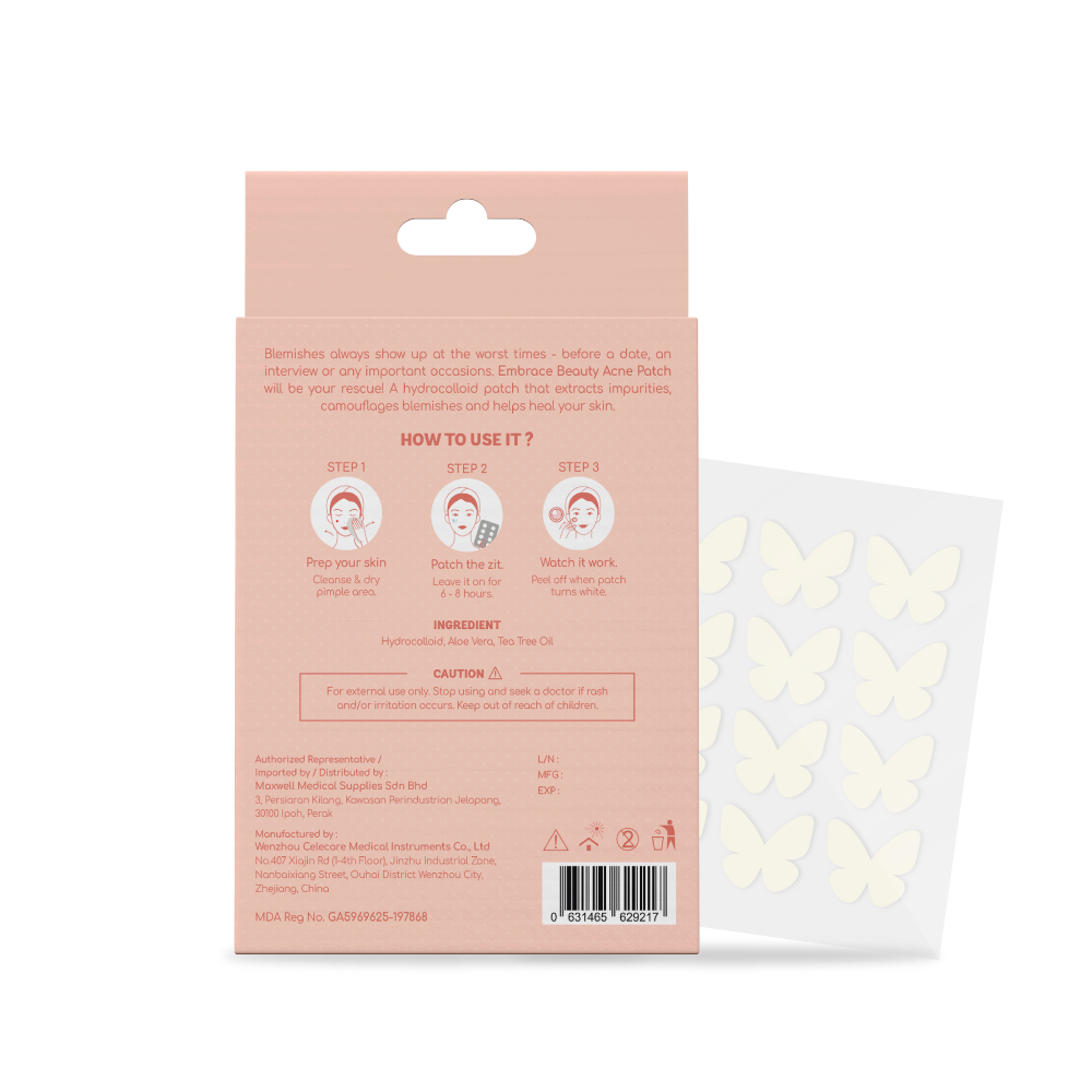 EMBRACE Beauty Acne Transparent Patch 12's X 2  - Cutesy Butterflies