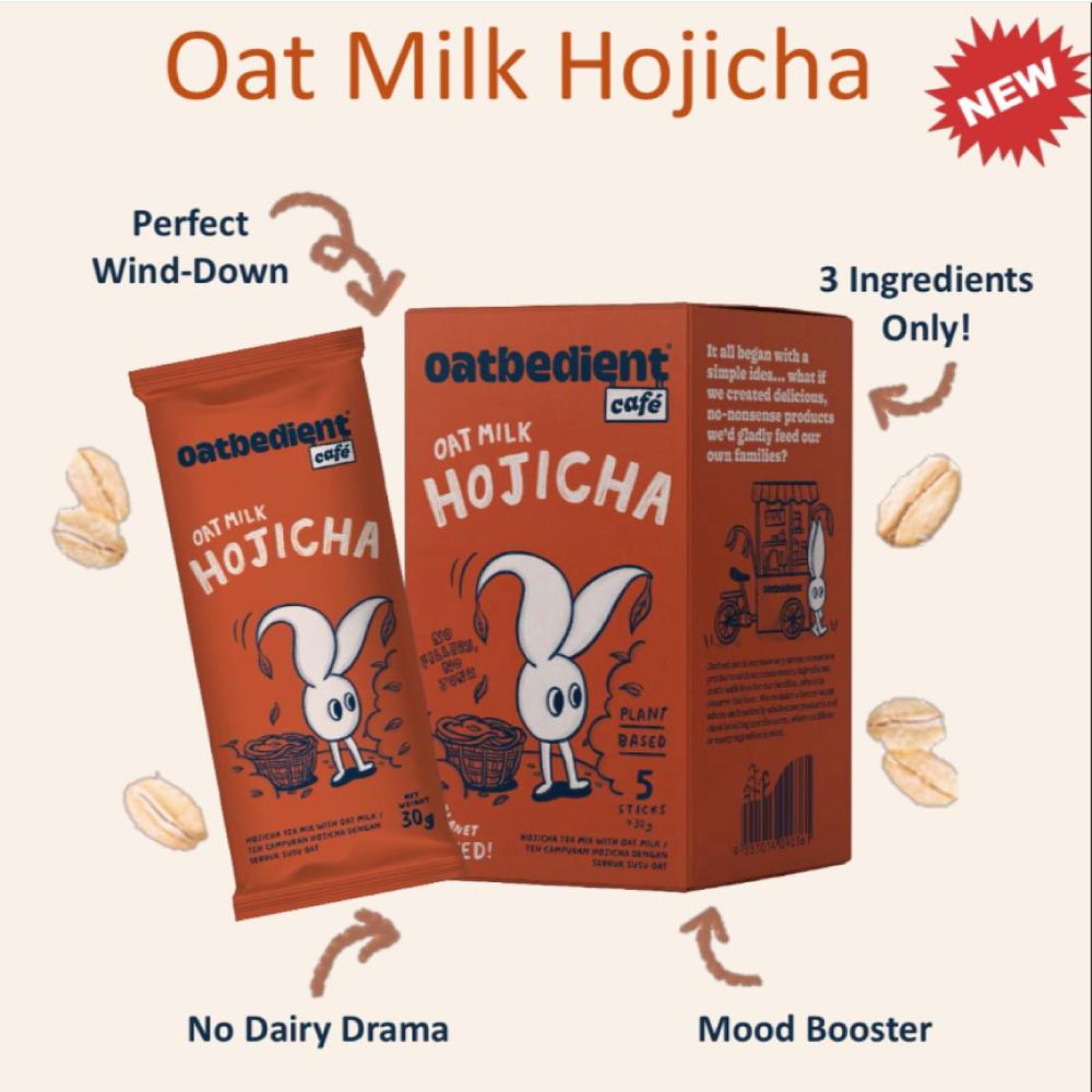 OATBEDIENT Cafe Oat Milk Hojicha 30g X 5's