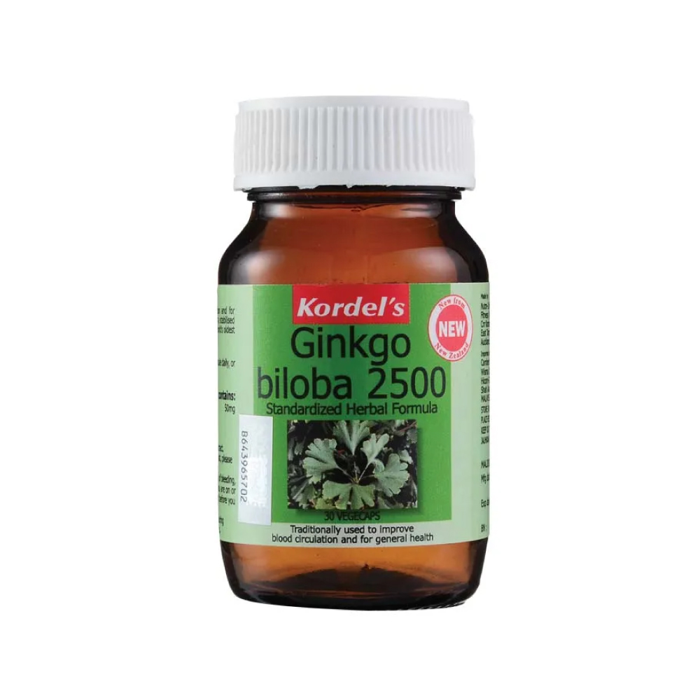 KORDEL'S Ginkgo Biloba 2500mg 30's for Brain, Memory and Blood Circulation Supplement
