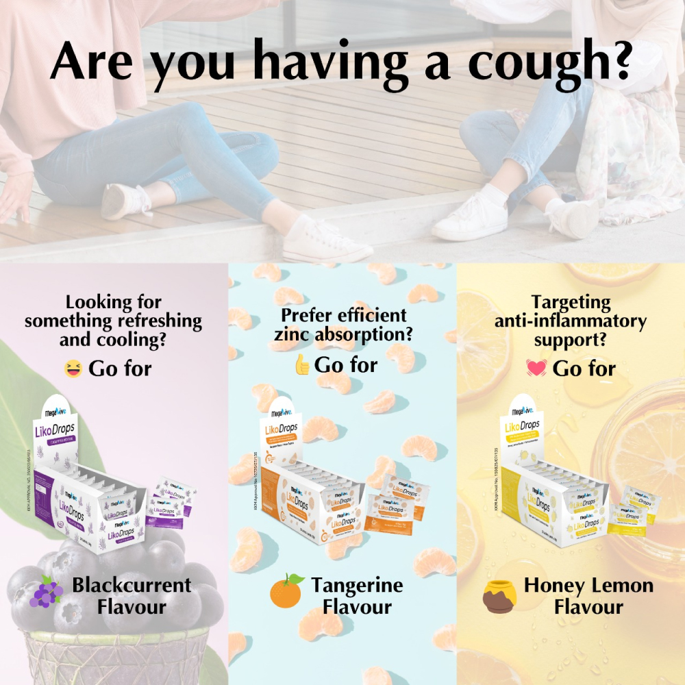 MEGALIVE LikoDrops Tangerine 8's with Ivy Leaf for Cough Relieve, Ubat Batuk Hisap.