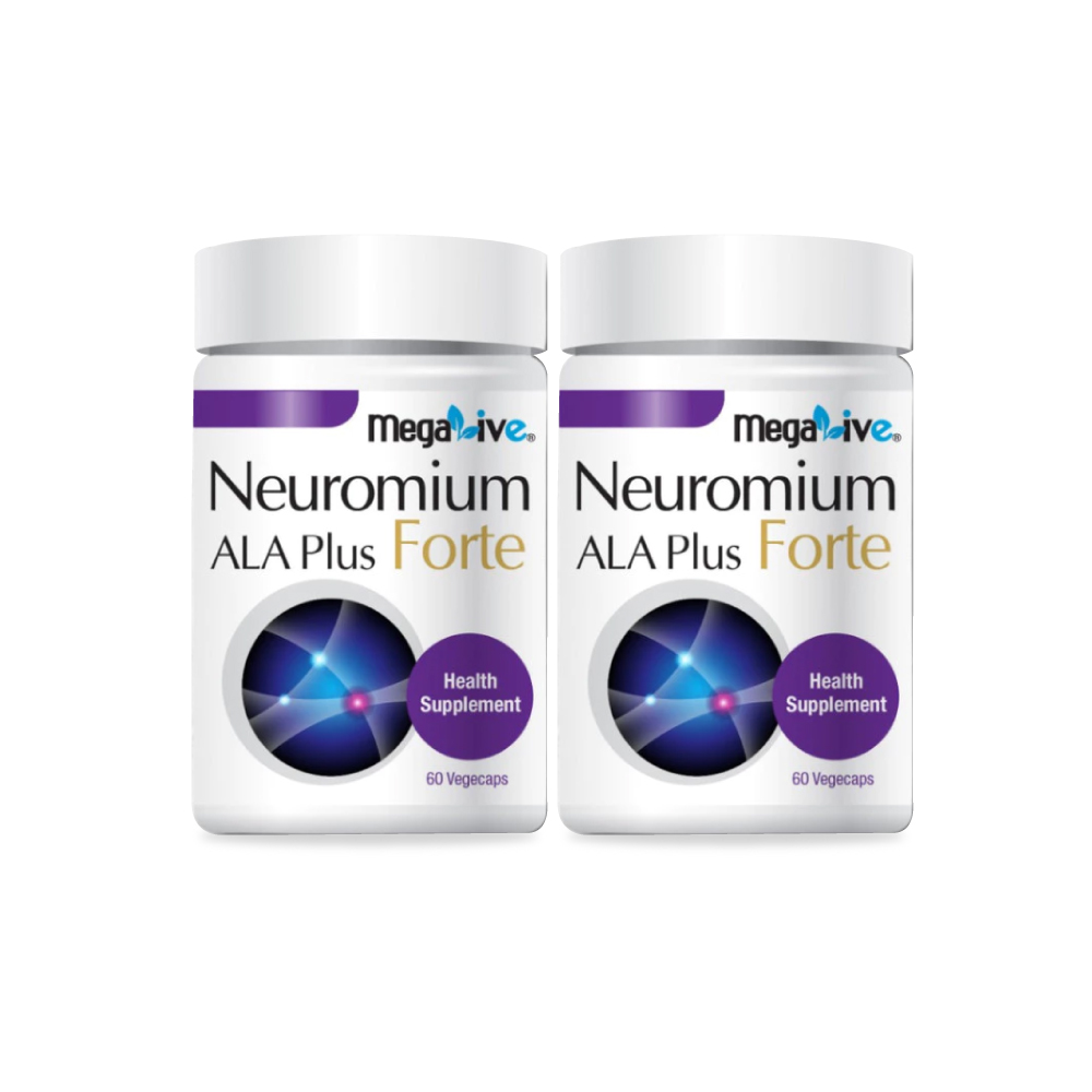 MEGALIVE Neuromium Ala Plus Forte 60's X 2 for Nerve Supplement, Supplemen Saraf, Ubat Saraf with Alpha Lipoic Acid